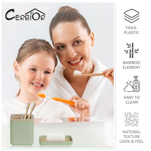 CERBIOR Bathroom Accessory Set with Shower Curtain, Includes Shower Curtain,Soap Dispenser, Toothbrush Holder, Toothbrush Cup, Soap Dish for Decorative Countertop and Housewarming Gift,Green,20PC - size: Bath Set+Shower Curtain, style: Green