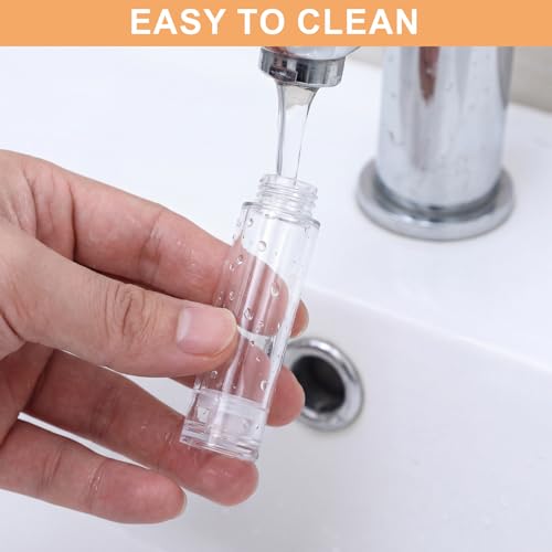 Zhehao 60 Pcs 10 ml Airless Pump Bottle Refillable Plastic Airless Vacuum Dispenser Travel Size Clear Cosmetic Sample Vial Container Jars for Lotion Cream Foundation Liquid Toiletries - size: 10 ml