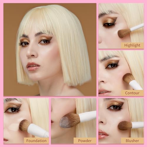 Jessup Makeup Brushes 14Pcs Makeup Brush Set Premium Synthetic Powder Foundation Contour Blush Concealer Eye Shadow Blending Liner Make Up Brush Kit Light Grey with Gift Box, T329-G - color: H-Light Grey Gift, size: Full Brush Set