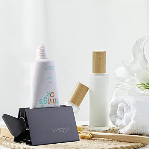 XYKEEY Toothpaste Tube Squeezer - Set of 2 Toothpaste Squeezer Rollers, Metal Toothpaste Tube Wringer Seat Holder Stand (Gray) - color: Gray