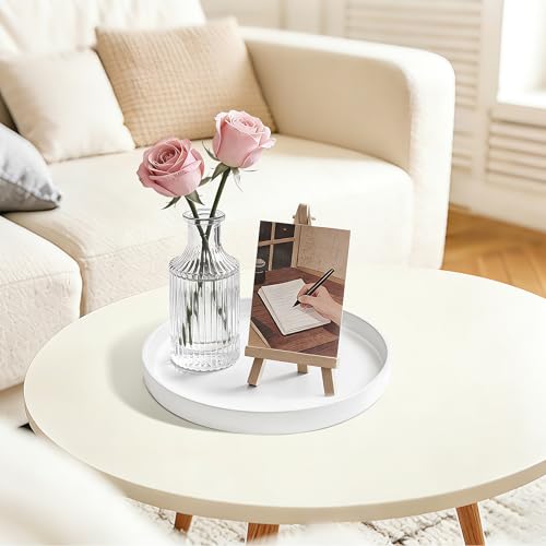 1 Pack 8" Bathroom and Vanity Tray, ABS Bathroom Counter Organizer, Coffee Table Decor for Perfume, Candles, Keys &More. Kitchen Countertop Organizer, Decorative Tray Soap Holder, White - color: White, size: 8"