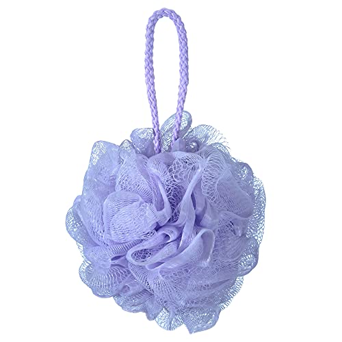 60g/pcs Purple Mesh Bath Sponge Shower Pouf Loofahs Shower Puff Pack of 4 (Purple) - color: Purple