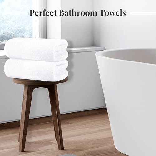 Tens Towels Pack of 8 Towels Set, 2 Extra Large Bath, 2 Hand, 4 Washcloths, 100% Cotton, Lighter Weight, Quicker to Dry, Super Absorbent, Perfect for Bathroom, White - color: White