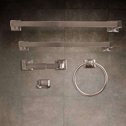 SENTO Brushed Nickel Toilet Paper Holder Wall Mount, Double Post Tissue Toilet Paper Holder, Easy Installation, Heavy Duty Metal, Satin Nickel - color: Satin Nickel