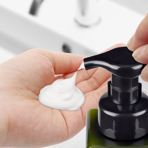 15OZ Foaming Soap Dispenser, 2-Pack Plastic Hand Soap Dispenser, Refillable Leakproof Foam Pump Bottle with Waterproof Labels, for Shampoo, Body Wash - color: Green, size: 450ML
