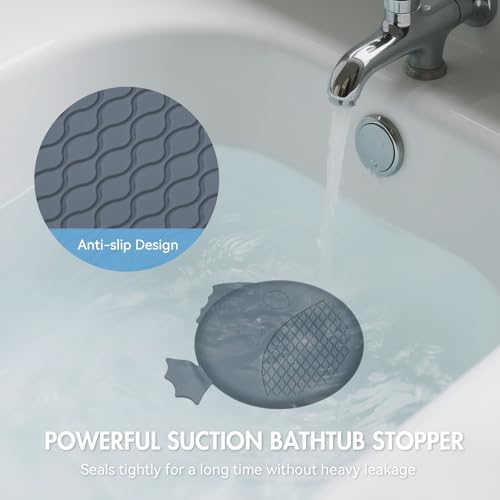 TRAPMATE Shower Drain Hair Catcher, 2.8" Fast Drainage Bathtub Stopper Drain Strainer Kit, Stainless Steel Shower Drain Cover, Bathtub Drain Protector for Sinks & Tubs (Patented Product) - color: Silver & Gray