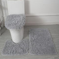 Bathroom Rugs Sets 3 Piece Thick Fluffy Soft Bathroom Rugs and U-Shaped Toilet Mat Washable Absorbent Floor Mat Grey - color: Grey