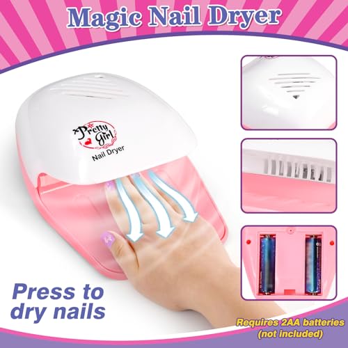 Kids Foot Spa & Nail Kit Set, Kids Spa Day Kit for Girls, Massage Foot Soak Tub and Nail Dryer, Toys Manicure Pedicure Art Salon Girl Gift for 5 6 7 8-12, Christmas Birthday Gifts
