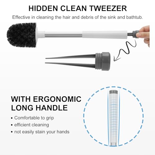 SetSail Toilet Brush 3 Pack Toilet Bowl Brush and Holder Toilet Cleaner Brush with Nylon Bristles Ventilated Toilet Brushes for Bathroom with Holder for Toilet Scrubber Cleaning, White & Grey - color: White & Grey, size: 3 packs