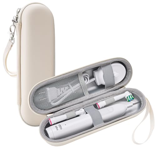 ProCase Travel Case for Oral-B/Oral-B Pro Smartseries/IO Serie Sonicare ProtectiveClean Electric Toothbrush, Hard EVA Case Cover Storage Bag Holder with Mesh Pocket for Accessories -Beige - color: Beige