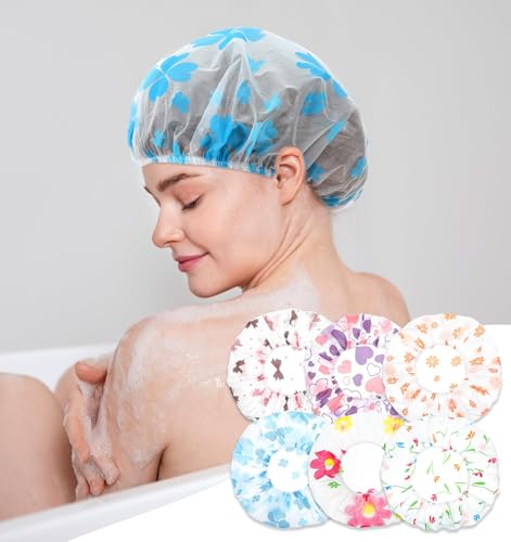 Kids Shower Cap, 6 Pcs Reusable Shower Cap for Kids for Girls, Toddler (6 Colors)
