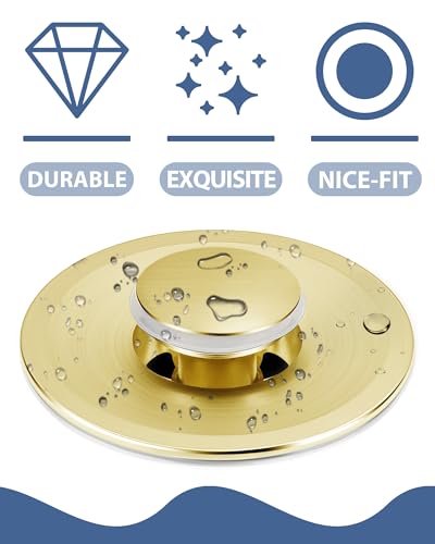 Tgosomt Bathroom Sink Stopper 2 Pack, Bathroom Sink Drain Strainer, Revolutionary Bathroom Accessories and Essentials (Brushed Gold) - color: Brushed Gold, size: 2 Pack
