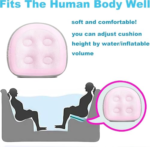 SPA Booster Seat,Spa&Hot Tub Seat with Non-Slip Suction Cups,Portable Fordable Bathtub Seat for Home/SPA/Travel/Business Trip,Pink - color: Pink