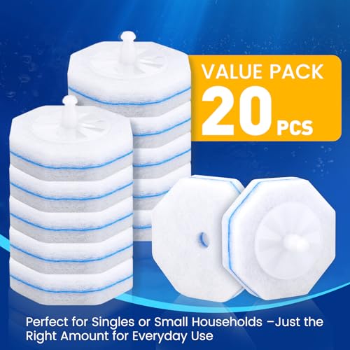 Toilet Cleaner Refill Pads, Disposable Toilet Bowl Cleaner Refill for Toilet Cleaner Wand, Single-Use Hygienic Scrubber Heads, 20 Count - size: 1 Count (Pack of 20)