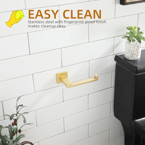 KOKOSIRI Toilet Paper Holder Gold Tissue Paper Dispenser for Kitchen Bathroom Washroom Toilet Roll Holder Stainless Steel, Wall Mounted B2006BG - color: Gold