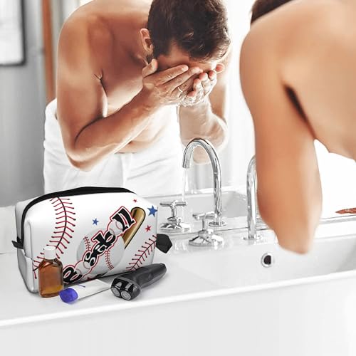 Kids Travel Toiletry Bag for Boys Girls - Waterproof Makeup Pouch Hanging Cosmetic Wash Bags Dopp Kit Shaving Bag for Toiletries Accessories(Baseball) - color: Baseball