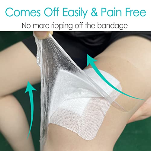 25 Pcs Waterproof Shower Cover 9"x9" with Non-Stick Center Pad for Large Port Surgery Incisions Protector Patch Transparent Film Clear Adhesive Wounds Dressing Bandage Shields - size: 9x9 Inch (Pack of 25)