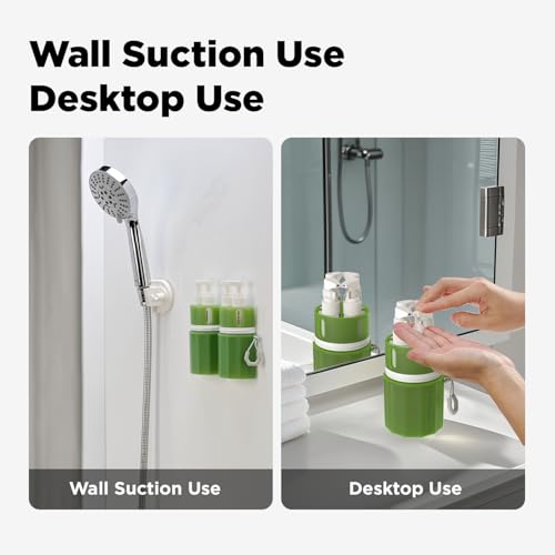 Travel Bottles for Toiletries, TSA Approved Travel Shampoo and conditioner Bottles with Suction Cups, Green - color: Green