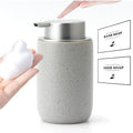 Gray Foaming Soap Dispenser,Ceramic Foam Dispenser with Silver Plastic Pump for Bathroom&Kitchen,12oz Refillable Foaming Dispenser - color: Light Gray