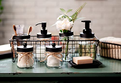 SheeChung Mason Jar Toothbrush Holders, Bathroom Accessories, Bathroom Essentials, Bathroom Organizers and Storage, Bathroom Countertop Organizer, Glass Toothbrush Holders for Bathroom-Black - color: Black-1 Pack