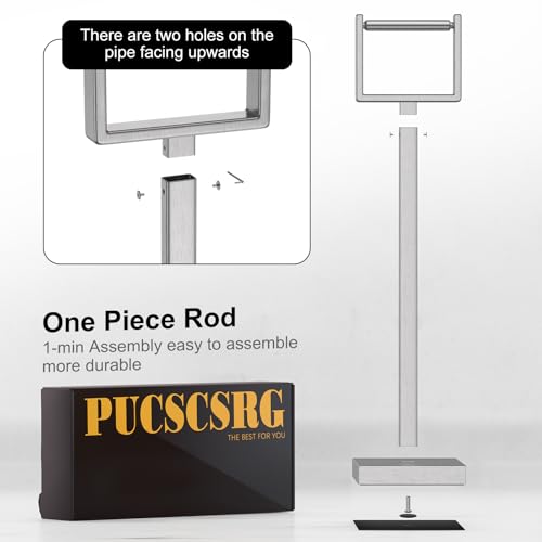 Nickel Toilet Paper Holder Stand，Stainless Steel Toilet Paper Holder Free Standing，Stable Weighted Base Floor Tissue Roll Holder for Bathroom，Modern Pivoting Toilet Paper Stand - color: Nickel