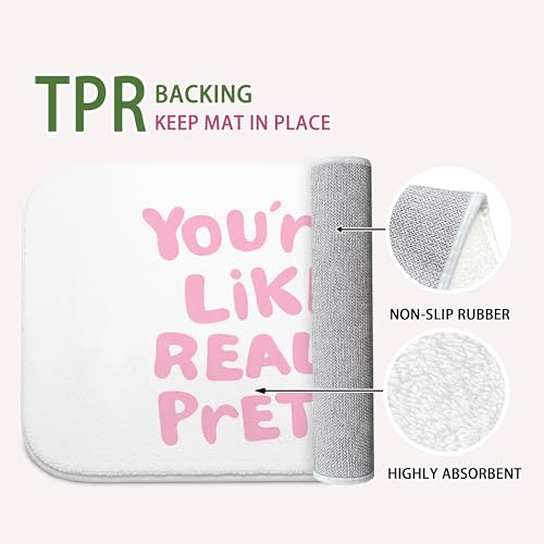 Pink You're Like Really Pretty Bath Mat | Pink Coquette Bathroom Rugs, Non Slip, 16x24 - color: You're Like Really Pretty