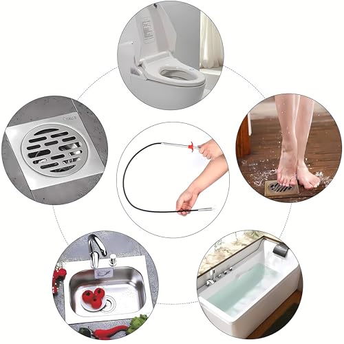 Drain Snake, Drain Clog Remover - Gutter Cleaning Tools Drain Cleaner for Toilet Sewer Shower Kitchen Bathroom Tub Clogged Drains Opener Cleaning Tool, Flexible Grabber Claw Pick Up Reacher (30 inch) - size: 30 inch