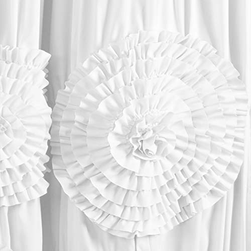 Lush Decor Serena Shower Curtain, 72" W x 72" L, White - Ruffled Bathroom Curtain - White Fabric Shower Curtains - Coquette Decor - color: White