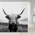 Highland Cow Shower Curtain Farmhouse Animal Milk Bath Curtain Funny Cute Cow Bathtub Shower Curtain Wildlife Shower Stall Curtain with Hooks Gray White Bathroom Sets Accessories 72" W x 78" L - color: Multi 07, size: 72"W x 78"L (Pack of 1)