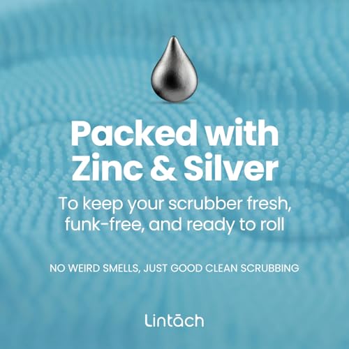 Silicone Shower Scrubber for Body – Exfoliating Loofah Alternative, Zinc & Silver-Infused, Hygienic & Gentle for Sensitive Skin, Durable & Long-Lasting Body Scrubber for Men - Sky Blue - color: Sky Blue