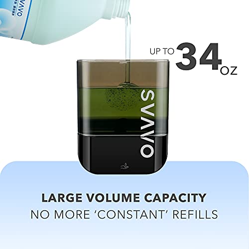 SVAVO Automatic Soap Dispenser Touchless, Hand Sanitizer Dispenser Wall Mount, Electric Sensor Battery Operated for Offices Home Kitchen Bathroom Hotel Restaurant Commercial, 34oz/1000ml Black - color: Black, size: 1000ml