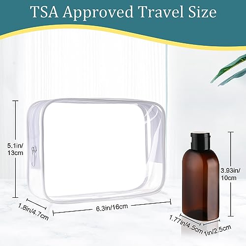Cosywell Travel Bottles for Toiletries 4pcs 3.4oz Travel Shampoo and Conditioner Bottles TSA Approved Travel Size Containers Leak Proof Small Plastic Squeeze Bottles with Flip Cap - color: B-3.4oz-Brown-3label1blank