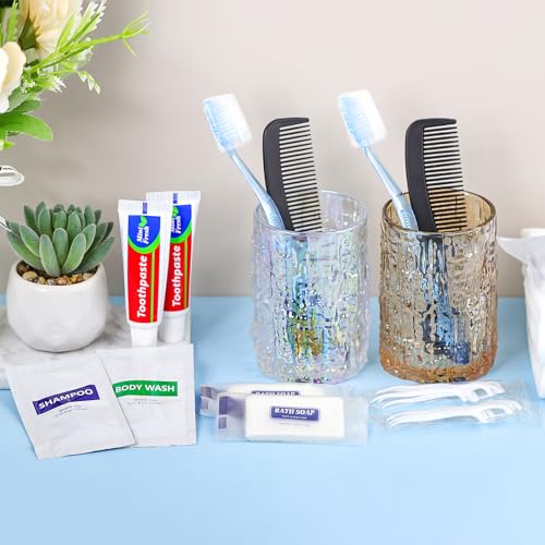 100 Sets Personal Hygiene Kit Basic Toiletry Kits Homeless Supplies Bulk for Travel,Include 100 Toothbrush, 100 Toothpaste, 100 Comb, 100 Bath Soap, 100 Shampoo,100 BodyWash, 500Floss Picks - size: Pack of 100