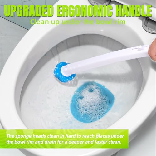 Disposable Toilet Brush, 48 Cleaner Refills, Toilet Brush for Toilet Bowl Cleaners, Bathroom Cleaning - size: 48 Refills