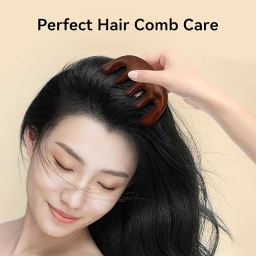2 Pack Wooden Scalp Massage Tool, Sandalwood Manual Scalp Massager Wood Comb, Head Gua Sha Brush for Women Men Hair Growth - style: Classic&6 Claws