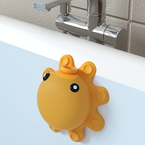 Bathtub Overflow Drain Cover - Tub Soak Bath Cover, Adds Inches of Water for Deeper Bath (Silicone, Yellow) - color: Yellow
