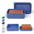 AIDIMMING Extra Large Silicone Travel Soap Case, Leak Proof Bar Soap Holder & Container for Extended Trips, Camping & Gym,Truck Drivers, Fits 10oz Duke Cannon, Shampoo & Conditioner Bars (Deep Blue) - color: Deep Blue