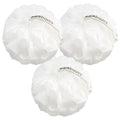 MainBasics Shower Loofah Sponge Pouf, Set of 3, Snow White | Soft Mesh Body Scrubber and Bath Sponge for Gentle Exfoliation, Rich Lather, and Everyday Shower Use - style: Snow White