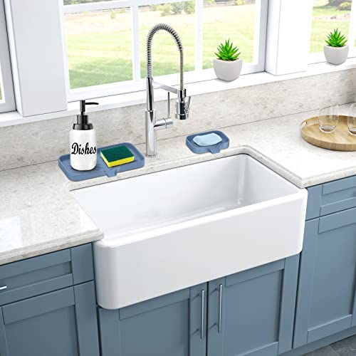 Silicone Sink Tray, Self-Draining Kitchen Soap Tray, Premium Silicone Soap Holder for Bathroom, Kitchen Counter Sink Caddy Organizer - color: Trcb