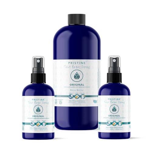 Pristine Toilet Paper Spray: As Seen on Shark Tank, the More Natural Alternative to Flushable Wet Wipes & Personal Cleansing Wipes, Spray Dry Toilet Paper to Create a Flushable Wipe - Original