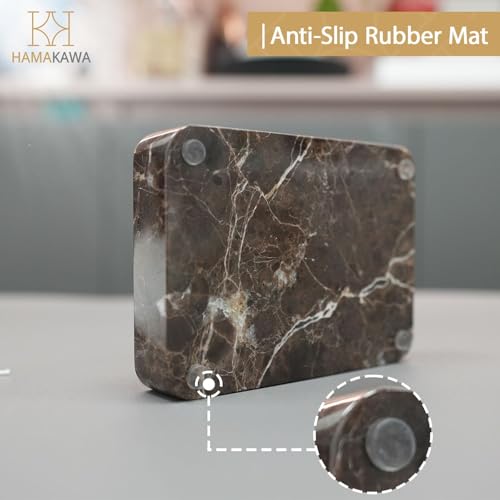 Natural Marble Soap Dish, Rectangle Emperador Dark Jewelry Dish, Dark Brown Style Shower Soap Holder, Modern Stone Sponge Holder, Bar Soap Saver Tray for Bathroom, Kitchen, Easy to Clean - color: Dark Brown 5-in Rect