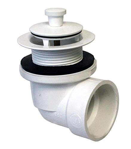 Westbrass D3324-50 1-1/2" NPSM Pull & Drain Bathtub Plug, Coarse Thread, Powder Coat White - color: Powder Coat White