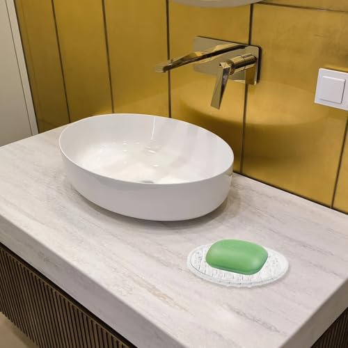 2 Pack Plastic Soap Holder, Clear Soap Dish with Drain Holes, Soaps Savers, Soaps Sponge Holder for Kitchen, Bathroom, Shower Counter