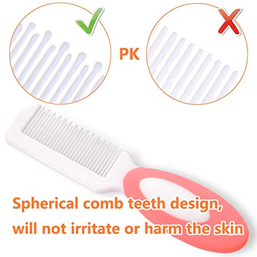 Baby Hair Brush, Cradle Cap Brush, Baby Hair Comb, Baby Hair Brush and Comb Set for Newborns & Toddlers, Baby Brush Soft Bristles, Ideal for Cradle Cap, Perfect Baby Registry Gift (Pink) - color: Pink