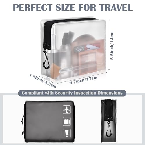 8 Pack TSA Approved Travel Toiletry Bags Frosted Translucent Leak-proof Cosmetic Makeup Bags for Women Men Travel Organizer Airport Security(Gray,6.7 x 5.5 x 1.8 Inch) - color: Gray, size: 6.7 x 5.5 x 1.8 Inch