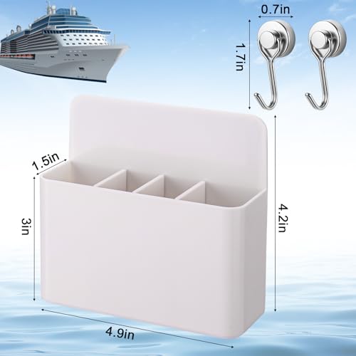 Palksky Magnetic Toothbrush Holder for Cruise Essentials 2025, Tooth Brush Organizer with 2 Magnetic Hooks for Alaska/Caribbean Cruise Must Have - color: 1 Pcak Magnetic Toothbrush Holder