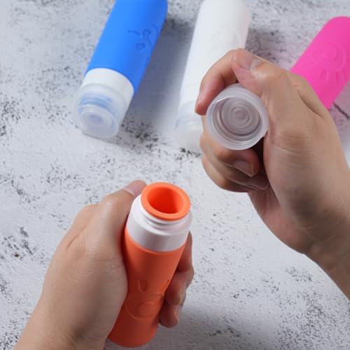 Zafit Travel Bottles for Toiletries, TSA Approved Travel Containers 3oz Leak Proof Travel Tubs Refillable Liquid Travel Accessories for Shampoo Conditioner Lotion Body Wash(Multicolored D) - color: Multicolored D