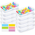 Sanwuta 10 Pcs Hard Zipper Case Clear Hard Pouches Plastic Zipper Pencil Box Toy Storage Bins Portable Plastic Containers for Travel Toiletry Office Cosmetic Blocks Puzzles Organizer (S) - size: S
