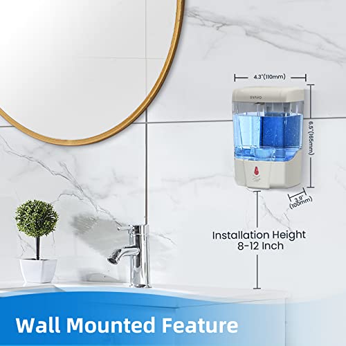 SVAVO Automatic Hand Soap Dispenser, 21 fl.oz/600ml Touchless Soap Dispenser Wall Mounted, Touch-Free Liquid soap Dispenser Sensor Soap Dispenser for Kitchen Hotel Restaurant Bathroom - color: Gray, size: 600ml