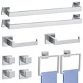 Brushed Nickel Bathroom Hardware Accessories Set 10-Piece Brushed Towel Bar Set Bath Towel Holder Set Stainless Steel Wall Mounted Towel Rack Set,23.6 in - color: 10 Pcs Brushed Nickel